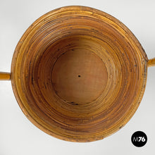Load image into Gallery viewer, Round rattan umbrella stand with handle, 1960s