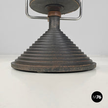 画像をギャラリービューアに読み込む, Round umbrella stand by Origlia in cast iron and wood, 1980s