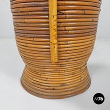 Load image into Gallery viewer, Round rattan umbrella stand with handle, 1960s
