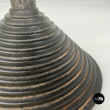 画像をギャラリービューアに読み込む, Round umbrella stand by Origlia in cast iron and wood, 1980s