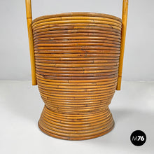 Load image into Gallery viewer, Round rattan umbrella stand with handle, 1960s