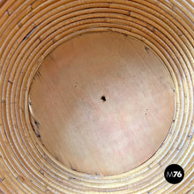 Load image into Gallery viewer, Round rattan umbrella stand with handle, 1960s
