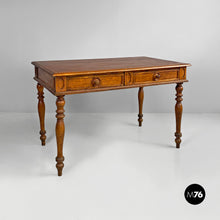 画像をギャラリービューアに読み込む, Antique wooden table with two drawers, 1800s