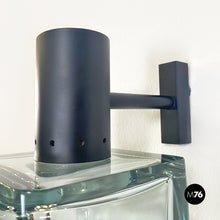 Load image into Gallery viewer, Murano glass and black metal wall lamp by Flavio Poli for Seguso, 1960s