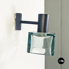 Load image into Gallery viewer, Murano glass and black metal wall lamp by Flavio Poli for Seguso, 1960s