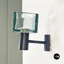 Load image into Gallery viewer, Murano glass and black metal wall lamp by Flavio Poli for Seguso, 1960s