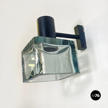 Load image into Gallery viewer, Murano glass and black metal wall lamp by Flavio Poli for Seguso, 1960s