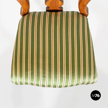Load image into Gallery viewer, Antique wood and colored striped silk chairs, 1850s