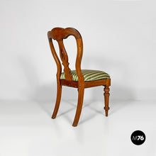 Load image into Gallery viewer, Antique wood and colored striped silk chairs, 1850s