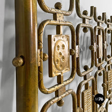 Charger l'image dans la galerie, Brass headboard for a double bed by Atelier Borsani Varedo, 1950s