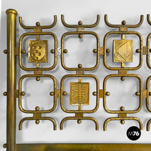 Charger l'image dans la galerie, Brass headboard for a double bed by Atelier Borsani Varedo, 1950s