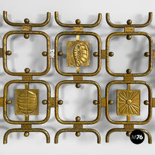 Charger l'image dans la galerie, Brass headboard for a double bed by Atelier Borsani Varedo, 1950s