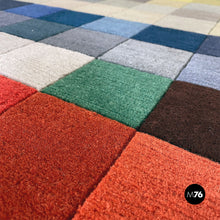 Load image into Gallery viewer, Rectangular colored carpet with checked pattern, 1990s