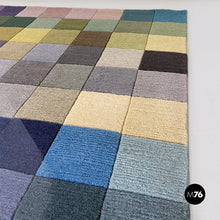 Load image into Gallery viewer, Rectangular colored carpet with checked pattern, 1990s