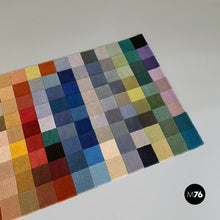 Load image into Gallery viewer, Rectangular colored carpet with checked pattern, 1990s