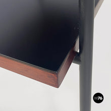 画像をギャラリービューアに読み込む, Red and black laminate and metal bedside tables, 1960s