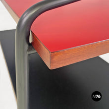 画像をギャラリービューアに読み込む, Red and black laminate and metal bedside tables, 1960s