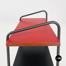 画像をギャラリービューアに読み込む, Red and black laminate and metal bedside tables, 1960s