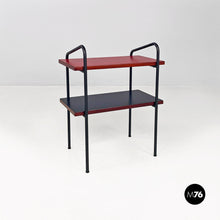 画像をギャラリービューアに読み込む, Red and black laminate and metal bedside tables, 1960s