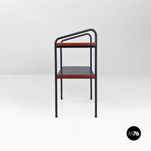 画像をギャラリービューアに読み込む, Red and black laminate and metal bedside tables, 1960s