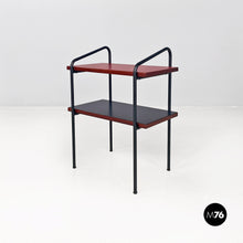 画像をギャラリービューアに読み込む, Red and black laminate and metal bedside tables, 1960s