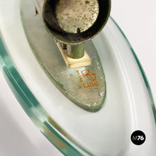 画像をギャラリービューアに読み込む, Glass and brushed steel sconces by Lumi Milano, 1970s