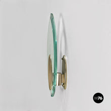 画像をギャラリービューアに読み込む, Glass and brushed steel sconces by Lumi Milano, 1970s