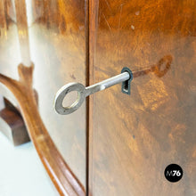 Load image into Gallery viewer, Wood and glass highboard with shelves and closed part, 1930s