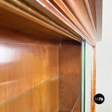 Load image into Gallery viewer, Wood and glass highboard with shelves and closed part, 1930s