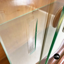 Load image into Gallery viewer, Wood and glass highboard with shelves and closed part, 1930s