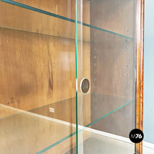 Load image into Gallery viewer, Wood and glass highboard with shelves and closed part, 1930s