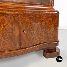 Load image into Gallery viewer, Wood and glass highboard with shelves and closed part, 1930s