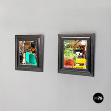 画像をギャラリービューアに読み込む, Wall mirrors with wood guillochè frame, 1900s