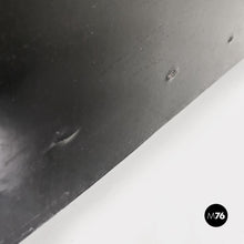 Load image into Gallery viewer, Black wood corner cabinet on wheels with shelf and bottle rack, 1980