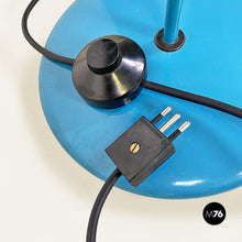 画像をギャラリービューアに読み込む, Light-blue metal and glass floor lamp, 1980s
