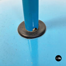 画像をギャラリービューアに読み込む, Light-blue metal and glass floor lamp, 1980s