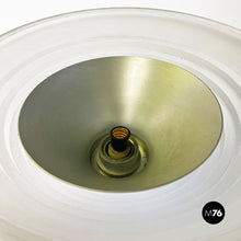 画像をギャラリービューアに読み込む, Light-blue metal and glass floor lamp, 1980s