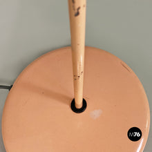 画像をギャラリービューアに読み込む, Light-pink metal and glass floor lamp, 1980s