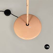 画像をギャラリービューアに読み込む, Light-pink metal and glass floor lamp, 1980s
