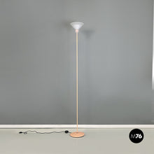 画像をギャラリービューアに読み込む, Light-pink metal and glass floor lamp, 1980s