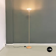 画像をギャラリービューアに読み込む, Light-pink metal and glass floor lamp, 1980s