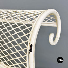 将图片加载到图库查看器,Classic white iron outdoor bench, 1960s