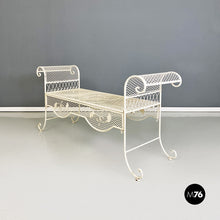 将图片加载到图库查看器,Classic white iron outdoor bench, 1960s