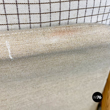 Load image into Gallery viewer, Solid wood and checkered black and white fabric armchair, 1970s