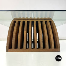 Load image into Gallery viewer, Solid wood base and glass top coffee table by Mario Ceroli for Poltronova, 1970s