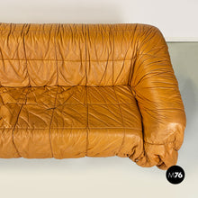 Charger l'image dans la galerie, Caramel leather Piumino sofa by De Pas, D'Urbino and Lomazzi for Dall'Oca, 1970s