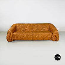 Charger l'image dans la galerie, Caramel leather Piumino sofa by De Pas, D'Urbino and Lomazzi for Dall'Oca, 1970s