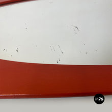 Load image into Gallery viewer, Oval, brick red, curved wood wall mirror, 1970s