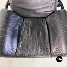 Load image into Gallery viewer, Wood and black leather armchairs by Ingmar Relling for Westnofa, 1970s