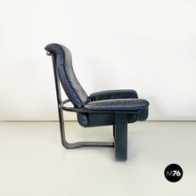 Load image into Gallery viewer, Wood and black leather armchairs by Ingmar Relling for Westnofa, 1970s